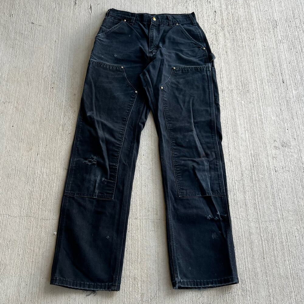 Carhartt B01 BLK black double knee work wear carpenter pants